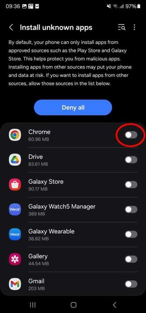 4 Chrome unknown apps