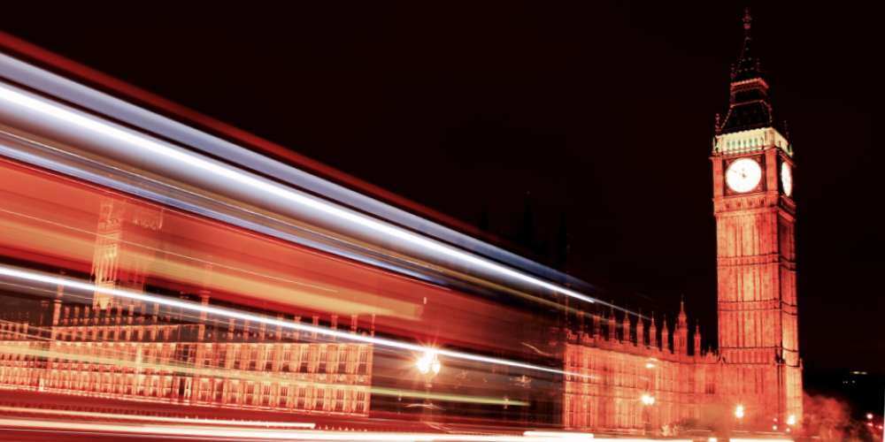 The Palace of Westminster, UK Parliament, Queen Elizabeth Tower and Big Ben in London, from Westminster Bridge 