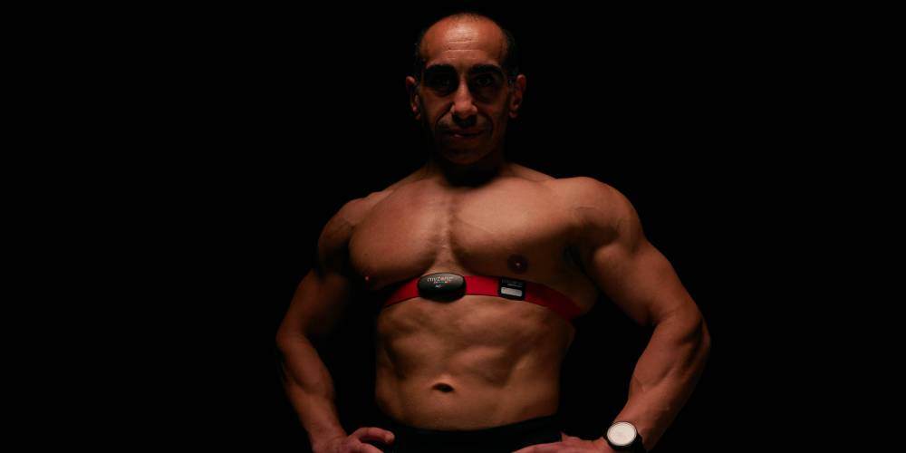 A man stood wearing a Myzone heart rate monitor – Zaid from Team Myzone